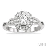 1/3 ctw Diamond Semi-mount Engagement Ring in 14K White Gold